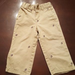 Gymboree football embroidery khaki pants